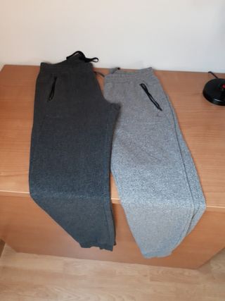 Pantalones chándal gris y negro