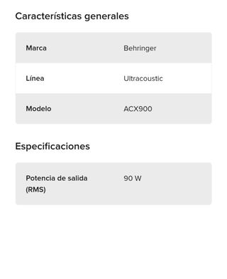Amplificador Behringer Acústico