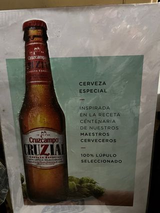 CARTEL CHAPA DE CERVEZA CRUZIAL