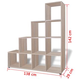 vidaXL Estantería librería en forma de escalera 