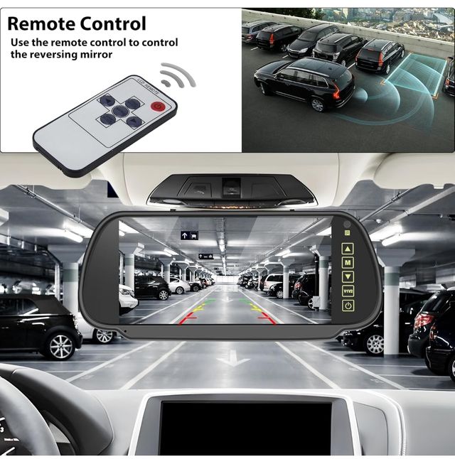 ✅Espejo Retrovisor con Camara Trasera,Pantalla✅