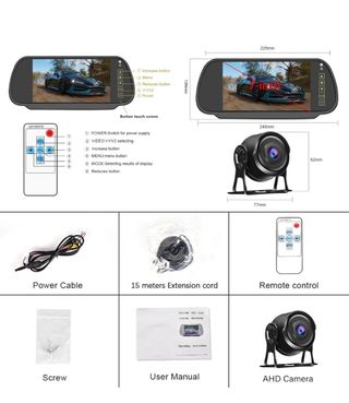 ✅Espejo Retrovisor con Camara Trasera,Pantalla✅
