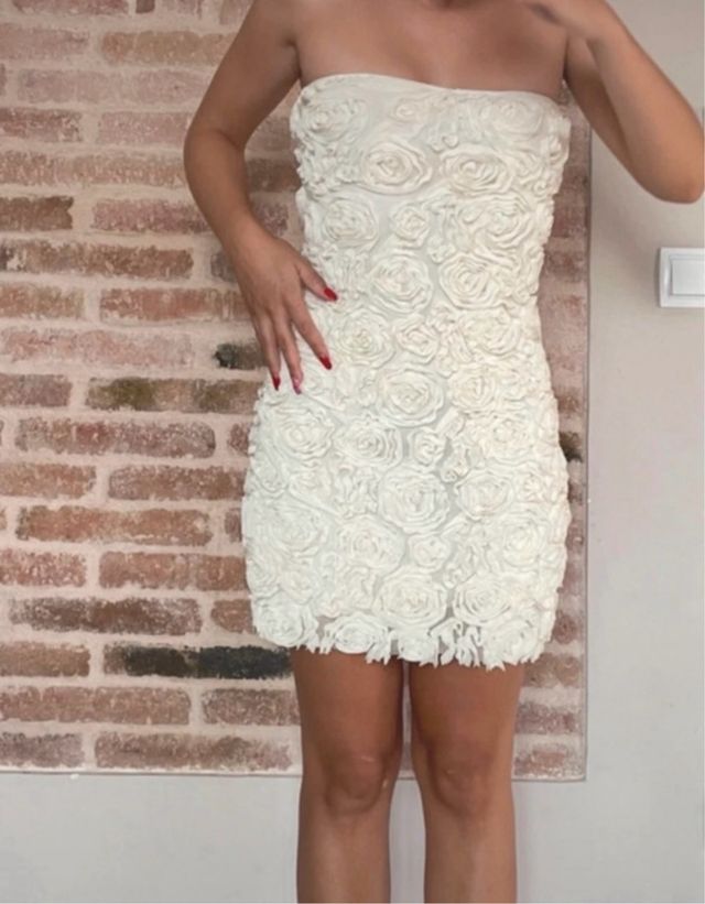 Vestido blanco Zara - Talla S