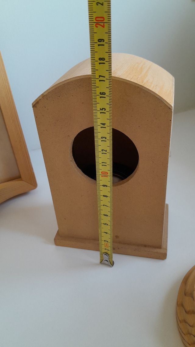 Lote madera manualidades: reloj, bases