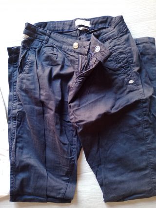 3 pantalones: blanco, verde, negro. Lote3