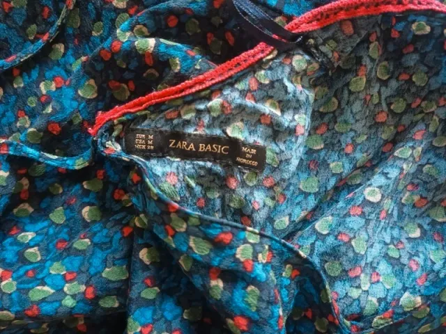 Vestido Zara azul estampado