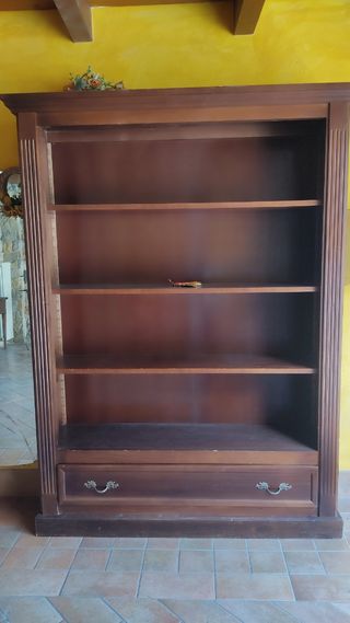 Libreria legno marrone antica