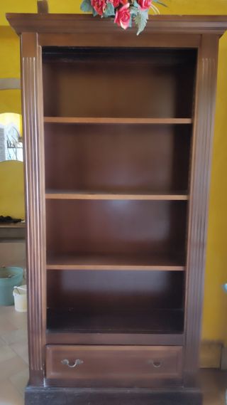 Libreria legno marrone antica