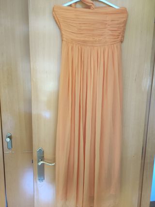 Vestido Mango gasa naranja talla S