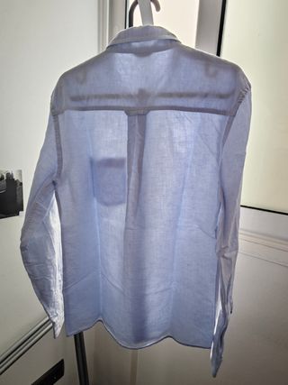 Camisa azul claro algodón-lino