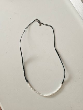 Collar Tous - Perla y cordón verde oscuro