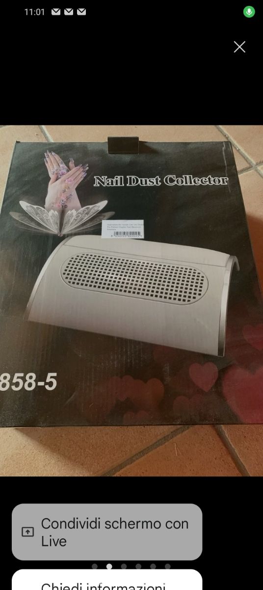 Aspiratore Polvere Unghie Bianco