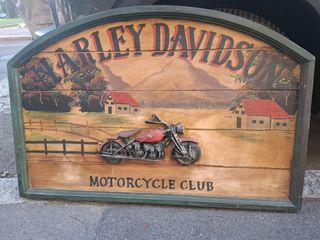Harley Davidson - Quadro Moto in Legno