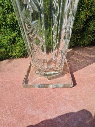Jarrón cristal tallado vintage. EXCELENTE CALIDAD