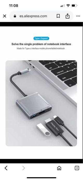 Adaptador USB-C a DP 8K 60Hz