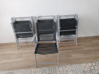 4 Sillas Plegables Metal Tela ⚠️10€/unidad⚠️