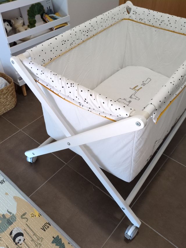 Minicuna Moisés Madera Blanca