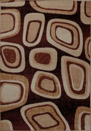 Alfombra marrón y beige - Diseño moderno abstracto