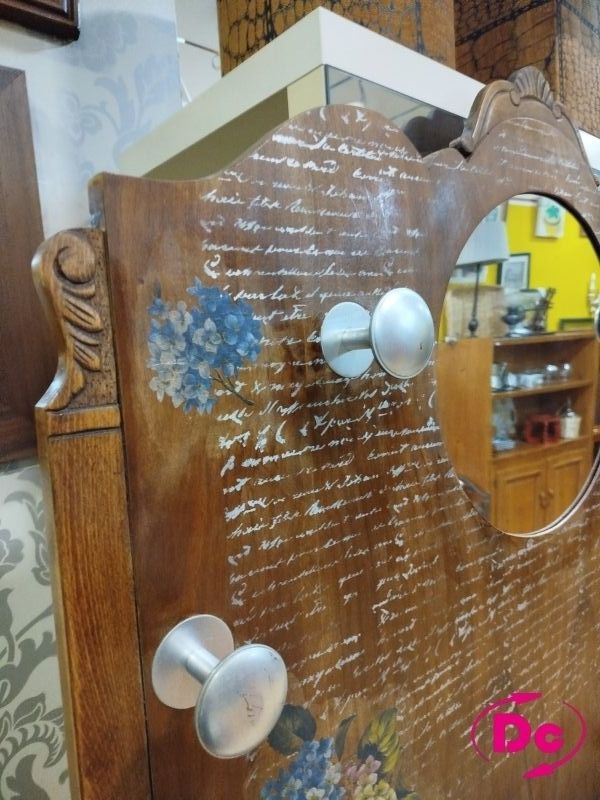 Recibidor vintage espejo redondo y colgadores