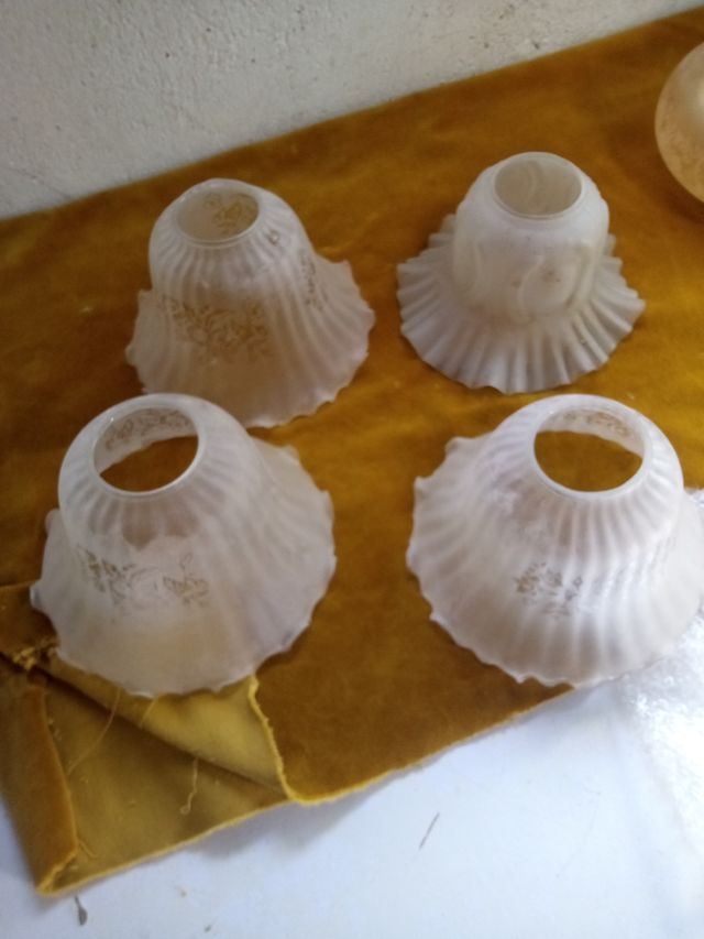 4 Tulipas para  lámpara vintage