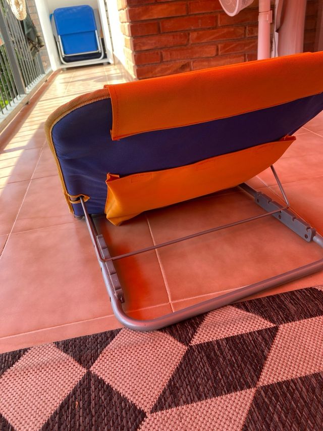 Silla playa plegable azul-naranja