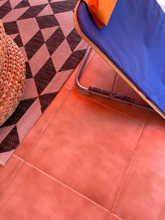 Silla playa plegable azul-naranja