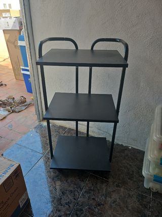 Carrito auxiliar 3 estantes - Negro
