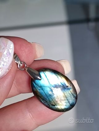 Ciondolo Labradorite blu