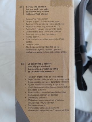 Mochila portabebés Kinderkraft Nino