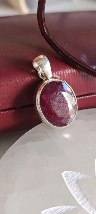 Ciondolo Rubino Argento 925
