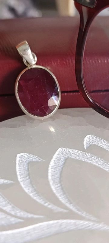 Ciondolo Rubino Argento 925