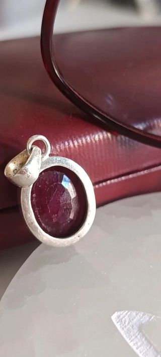 Ciondolo Rubino Argento 925