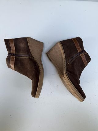 Botines ante marrón - cuña