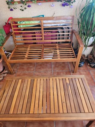 Conjunto jardín madera marrón