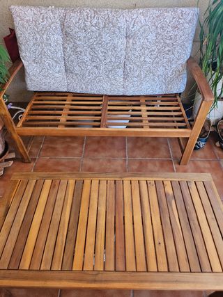 Conjunto jardín madera marrón
