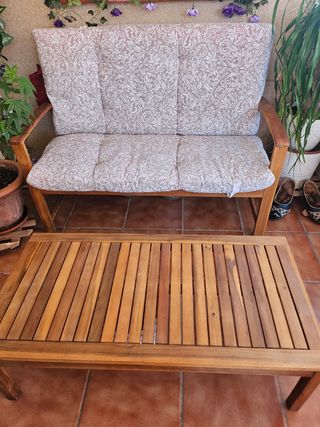 Conjunto jardín madera marrón