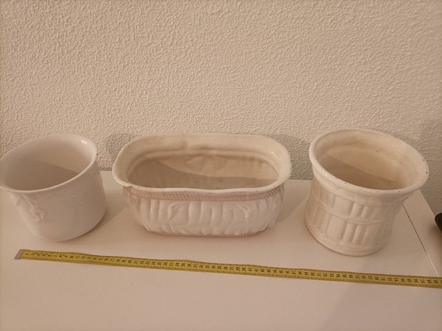 3 Maceteros Vintage - Cerámica.