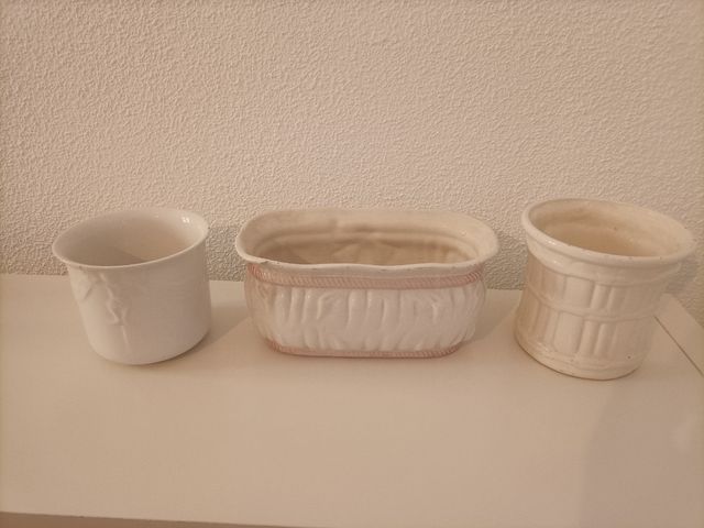 3 Maceteros Vintage - Cerámica.