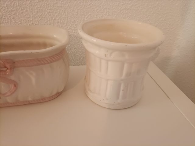 3 Maceteros Vintage - Cerámica.
