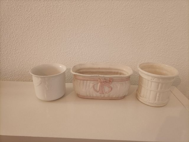 3 Maceteros Vintage - Cerámica.