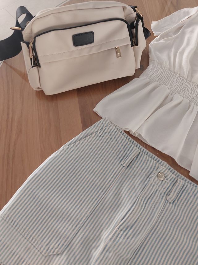 Conjunto Mango blanco y azul