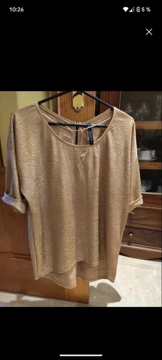 Blusa dorada Zara