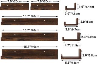 Estanterías de pared - 5 uds. - marrón