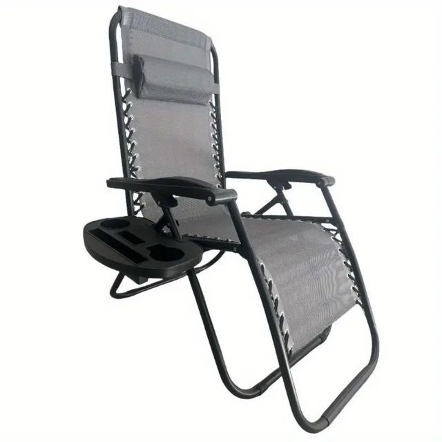 Silla reclinable negra - Plegable