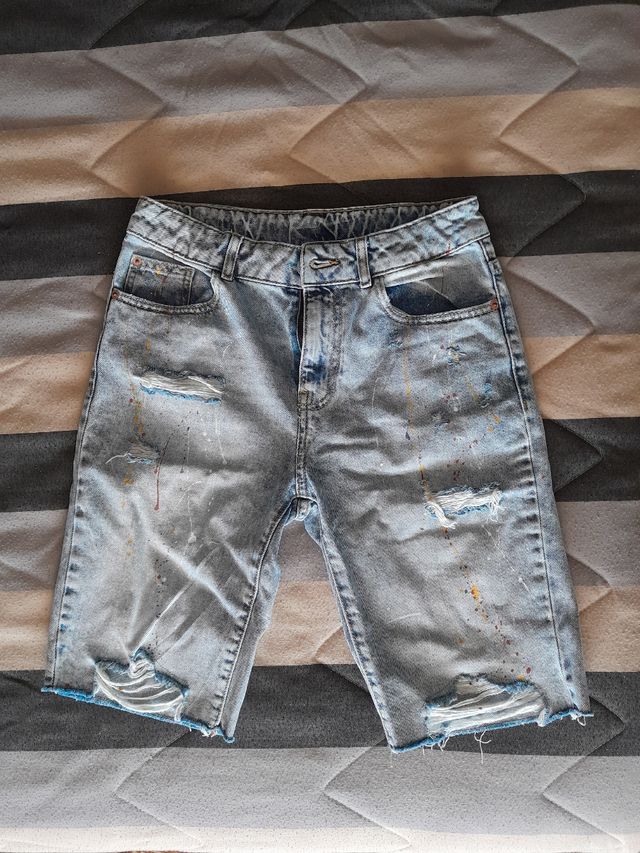 Shorts vaqueros rotos multicolor talla 13/14(164cm