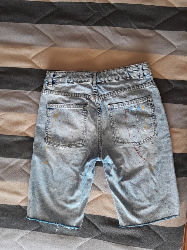 Shorts vaqueros rotos multicolor talla 13/14(164cm