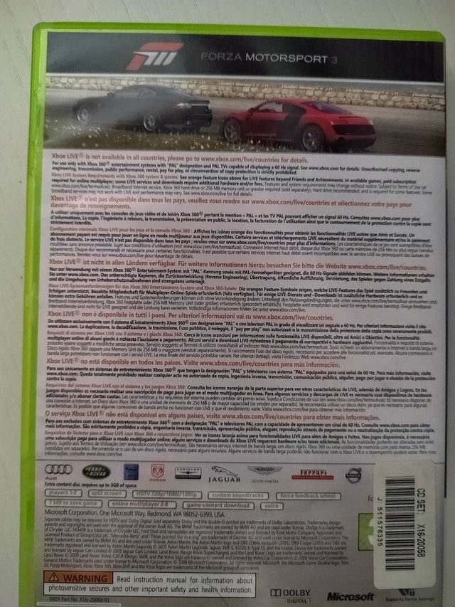 Forza Motorsport 3 Xbox 360