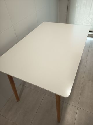 Mesa cocina Sklum - Blanco y madera