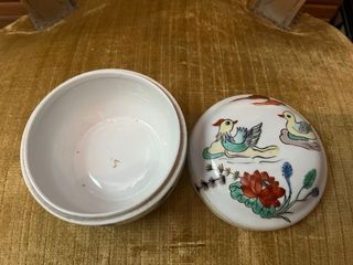 Caja cerámica vintage floral tipo joyero