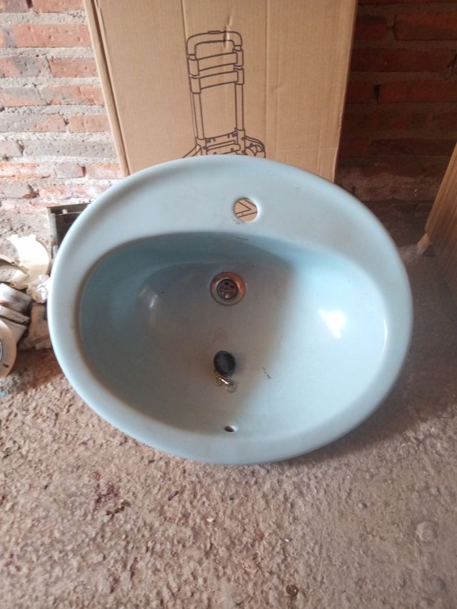Lavabo Roca azul porcelana